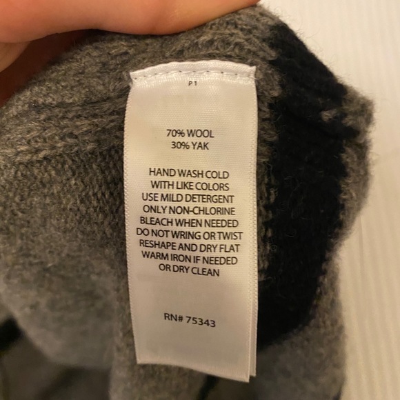 Poncho, Wool/Yak, Brown w/ black stripes - Picture 2 of 2